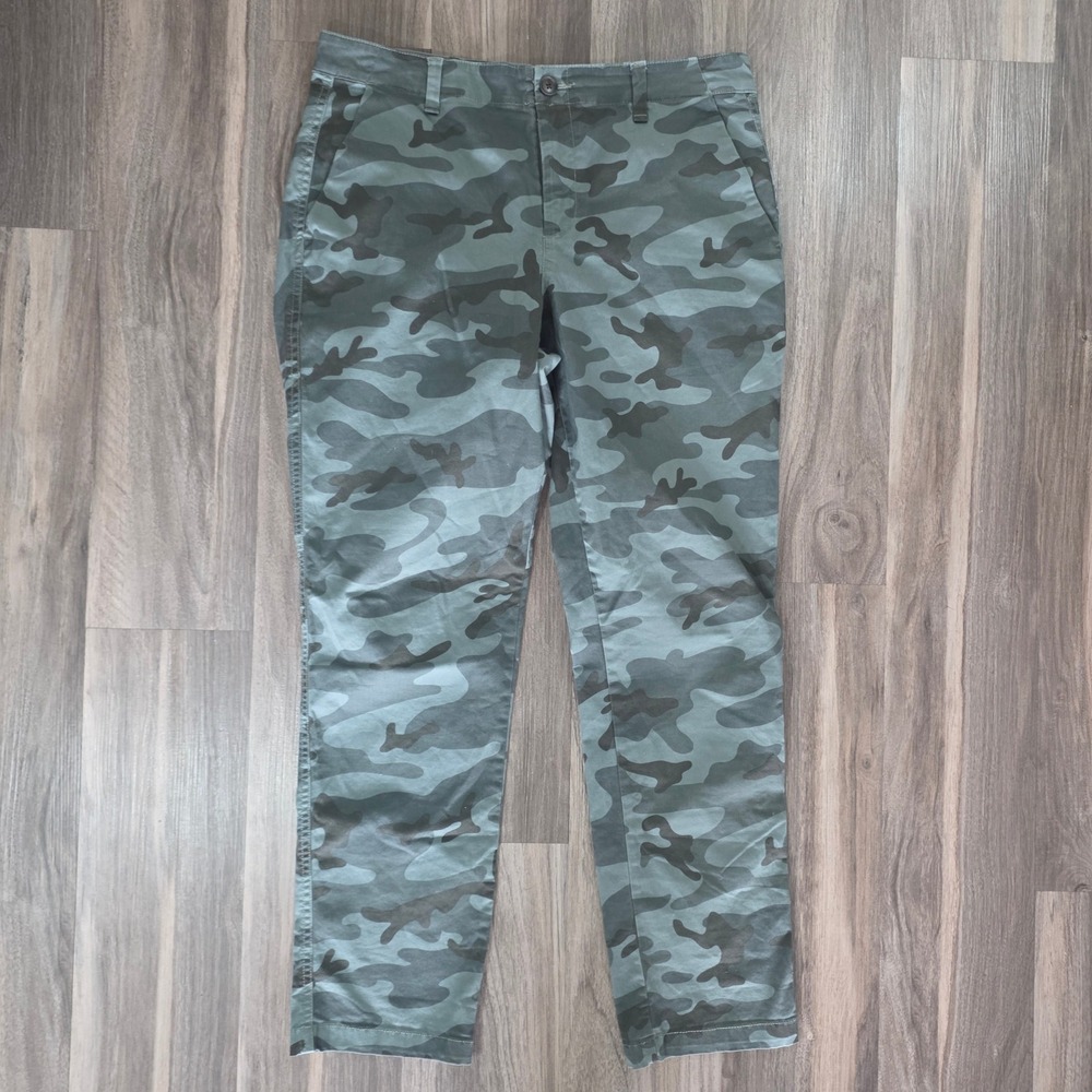 Gap Girlfriend Khaki Camo Pants Green Grey Camouflage Chinos Size 6